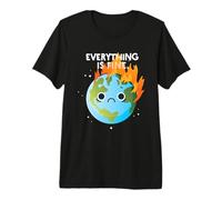 Todo ESTÁ Bien Triste Día de la Tierra Meme Planeta en Llamas Camiseta Premium