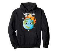 Todo ESTÁ Bien Triste Día de la Tierra Meme Planeta en Llamas Sudadera con Capucha