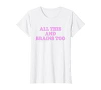 Todo Esto Y EL Cerebro TAMBI Camiseta gráfica económica, Mujer, Blanco, S