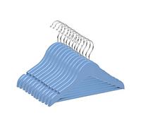 TODO HOGAR - Percha Infantil Color Azul (Pack de 12 Y 21 Und) Hechas en Madera de Arce con Muescas Antideslizantes y Gancho Giratorio 360° de 30 cm