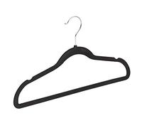 TODO HOGAR Percha Terciopelo Color Negro (Pack de 120, Disponible 20, 40 y 80 Und) con Gancho Cromado Giratorio de 360º y Superficie Antideslizante.