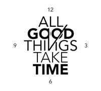 Todo lo bueno lleva tiempo tipografía Calcomanías de pared de vinilo 42x43.3cm Decoración de carrocerías Negro