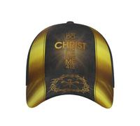 Todo Lo Puedo En Cristo Dios Jesús Negro Amarillo Hombre Mujer Protección Solar Gorras Ajustable Gorra-Camionero Clásica Gorra De Béisbol para Trucker Hip Hop Pesca
