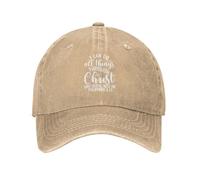Todo lo Puedo en Cristo, Filipenses 4:13. Gorra de Vaquero para Hombre, Gorra de béisbol Vintage para Mujer, Gorra de Camionero Negra.