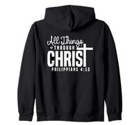 Todo lo Puedo en Cristo Filipenses 4:13 Motivacional Sudadera con Capucha