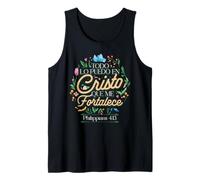 Todo lo Puedo en Cristo Que Me Fortalece Religioso Cristiano Camiseta sin Mangas