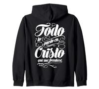 Todo lo Puedo en Cristo Que me fortalece. Sudadera con Capucha