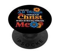 Todo lo puedo en Cristo, quien me fortalece Floral PopSockets PopGrip Adhesivo