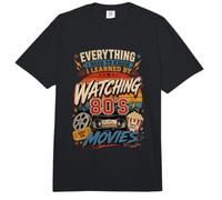 Todo lo Que aprendí Viendo películas de los años 80 Divertido Retro Clásico Comfort Colors Adult Heavyweight T-Shirt