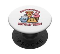 Todo lo Que me Gusta me Hace daño al estómago Divertido entu PopSockets PopGrip Adhesivo