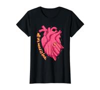 Todo lo Que Necesitamos es Amor Anatomía del corazón Cardiólogo Doctor del corazón Camiseta gráfica económica, Mujer, Negro, L