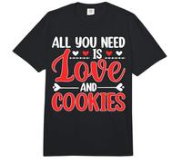 Todo lo Que Necesitas es Amor y Galletas, Divertida Navidad Comfort Colors Adult Heavyweight T-Shirt