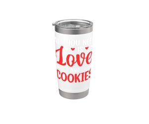 Todo lo que necesitas es amor y galletas, divertida Navidad Vaso térmico de acero inoxidable de doble pared