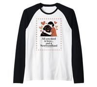 Todo lo Que Necesitas es Amor y Terranova - Silueta de Abrazo Camiseta Manga Raglan