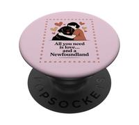 Todo lo Que Necesitas es Amor y Terranova - Silueta de Abrazo PopSockets PopGrip Adhesivo