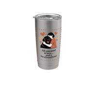 Todo lo que necesitas es amor y Terranova - Silueta de abrazo Vaso térmico de acero inoxidable de doble pared
