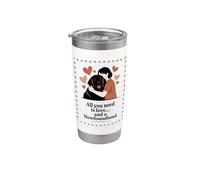 Todo lo que necesitas es amor y Terranova - Silueta de abrazo Vaso térmico de acero inoxidable de doble pared