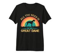 Todo lo Que Necesitas es Amor y una Silueta Retro danesa de Gran danés Camiseta Premium