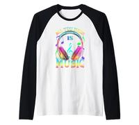 Todo lo Que Necesitas es música, Auriculares DJ - Productor Amante de la música Camiseta Manga Raglan