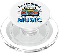 Todo lo Que Necesitas es música, Hombres Mujeres Retro 80s 90s Música PopSockets PopGrip para MagSafe