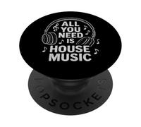 Todo lo que necesitas es música house | Vintage House Music PopSockets PopGrip Adhesivo