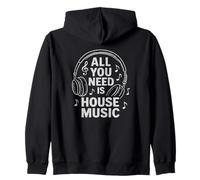 Todo lo que necesitas es música house | Vintage House Music Sudadera con Capucha