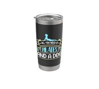 Todo lo que necesitas es pilates y un perro ama la meditación Pilates Vaso térmico de acero inoxidable de doble pared
