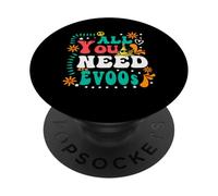 Todo lo Que Necesitas Son Evoos 60s 70s Hippy Olive Oil PopSockets PopGrip Adhesivo