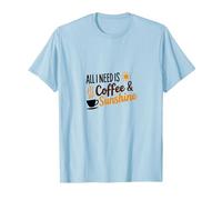 Todo lo Que Necesito es café & Amante de la mañana del Sol Camiseta, Hombre, Azul Bebé, XL