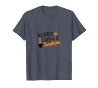 Todo lo Que Necesito es café & Amante de la mañana del Sol Camiseta, Hombre, Azul Jaspeado, 5XL