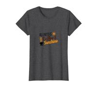 Todo lo Que Necesito es café & Amante de la mañana del Sol Camiseta, Mujer, Jaspeado Oscuro, XS