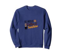 Todo lo Que Necesito es café & Amante de la mañana del Sol Sudadera, Unisex para Adultos, Azul Marino, S