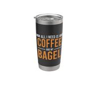Todo lo que necesito es café y mi adicto amante de la cafeína bagel Vaso térmico de acero inoxidable de doble pared