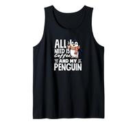 Todo lo Que Necesito es café y mi café Penguin Cute Penguin Camiseta sin Mangas