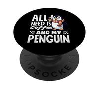 Todo lo Que Necesito es café y mi café Penguin Cute Penguin PopSockets PopGrip Adhesivo