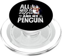 Todo lo Que Necesito es café y mi café Penguin Cute Penguin PopSockets PopGrip para MagSafe