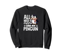 Todo lo Que Necesito es café y mi café Penguin Cute Penguin Sudadera