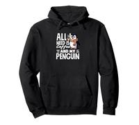 Todo lo Que Necesito es café y mi café Penguin Cute Penguin Sudadera con Capucha
