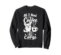 Todo lo Que Necesito es café y mi Corgi Lindo Amante de los Perros Humor Sudadera