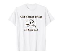 Todo lo Que Necesito es café y mi Gato, Divertido Amante de los Gatos Camiseta