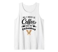 Todo Lo Que Necesito Es Café Y Mi Perro Chihuahua. Camiseta sin Mangas