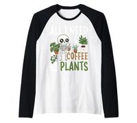 Todo lo Que Necesito es café y Plantas Camiseta Manga Raglan
