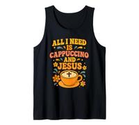 Todo lo Que Necesito es Capuchino y Jesús - Funny Christian Camiseta sin Mangas