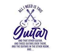 Todo lo que necesito es este diseño de guitarra. Calcomanías de pared de vinilo 49.2x60.5cm Decoración artística Azul oscuro