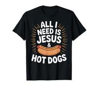 Todo lo Que Necesito es Jesús y Hot Dogs Christian Foodie Camiseta