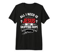 Todo lo Que Necesito es Jesús y Saltar la Cuerda Camiseta Premium