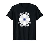 Todo lo Que Necesito es más vinilos Camiseta gráfica económica, Hombre, Negro, S