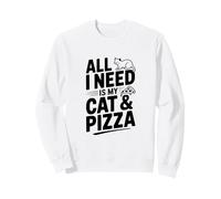 Todo lo Que Necesito es mi Gato y la Pizza, Divertido Amante de los Gatos Sudadera