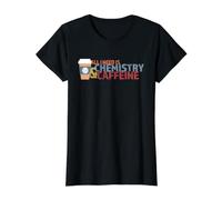 Todo lo Que Necesito es química y cafeína Camiseta gráfica económica, Mujer, Negro, M