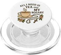 Todo lo Que Necesito es té y mi Rosario - Oración Católica PopSockets PopGrip para MagSafe